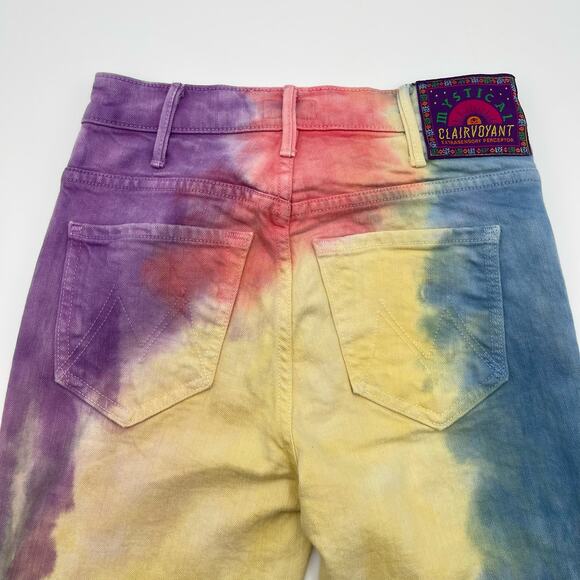 MOTHER | The Hustler Ankle Fray Mystical AF Tie Dye Straight Leg Jeans 24 - Picture 10 of 14